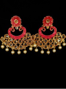 Reverse Ad Earrings With Meenakari Work